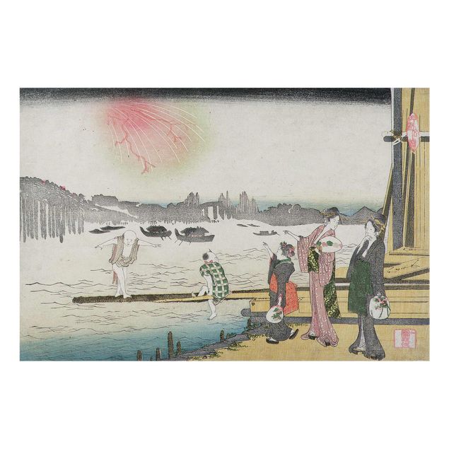 Riproduzioni quadri famosi Katsushika Hokusai - Una fresca serata a Ryogoku