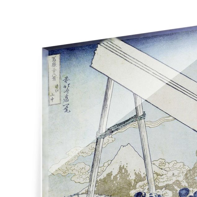 Quadri in vetro con paesaggio Katsushika Hokusai - Sulle montagne di Totomi