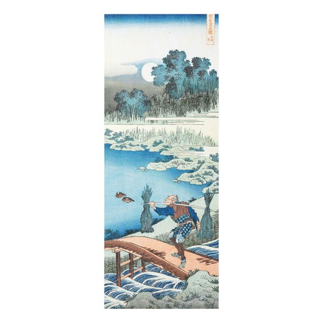 Quadri in vetro con paesaggio Katsushika Hokusai - Portatori di riso (Tokusagari)