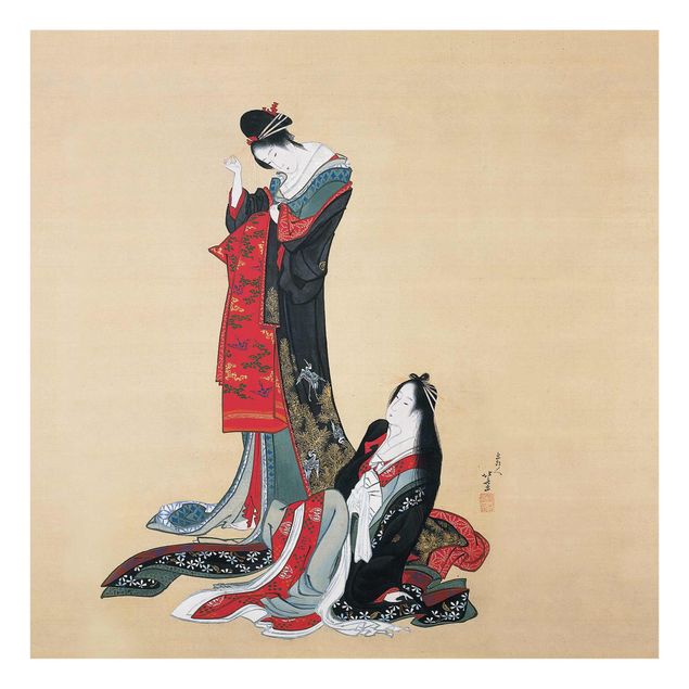 Riproduzioni quadri famosi Katsushika Hokusai - Due cortigiane