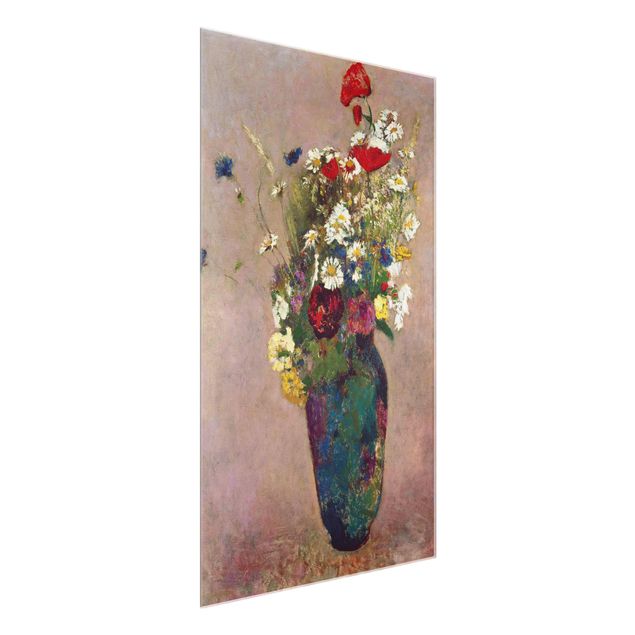 Stile di pittura Odilon Redon - Vaso di fiori con papaveri