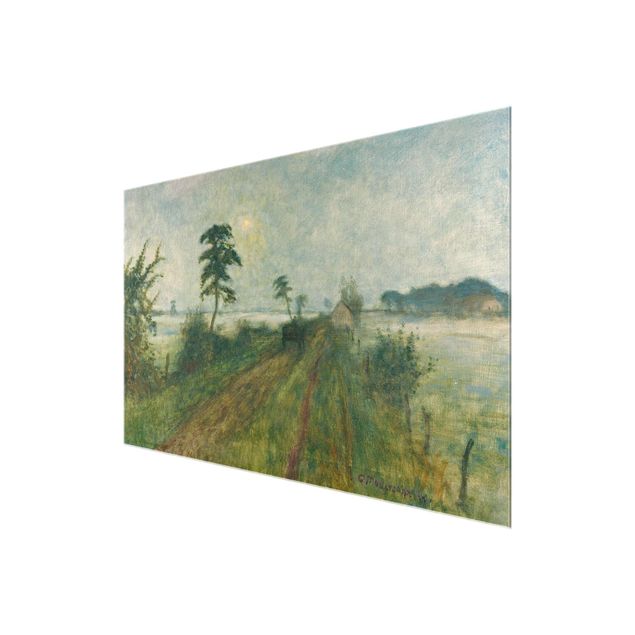 Quadri in vetro con paesaggio Otto Modersohn - Atmosfera serale nella brughiera