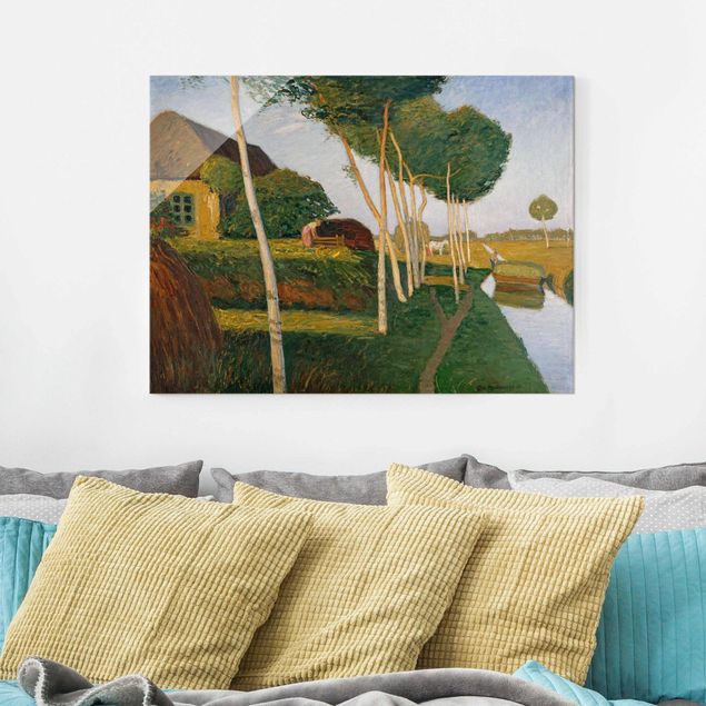Quadro paesaggio Otto Modersohn - Raccolta di fieno nella brughiera