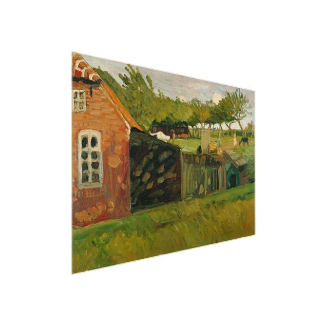 Quadri espressionismo Otto Modersohn - La casa rossa con le stalle