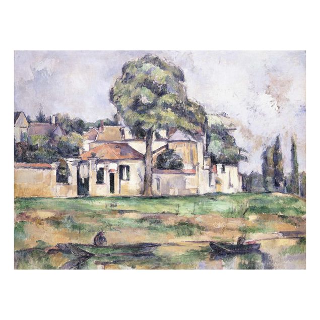 Quadri in vetro con architettura e skylines Paul Cézanne - Le rive della Marna