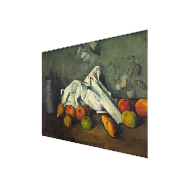 Quadro moderno Paul Cézanne - Natura morta con barattolo di latte e mele