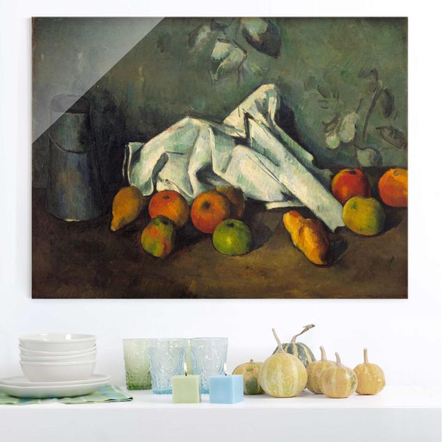 Quadri impressionisti Paul Cézanne - Natura morta con barattolo di latte e mele