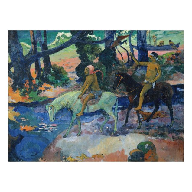 Quadri in vetro con animali Paul Gauguin - La fuga, il guado