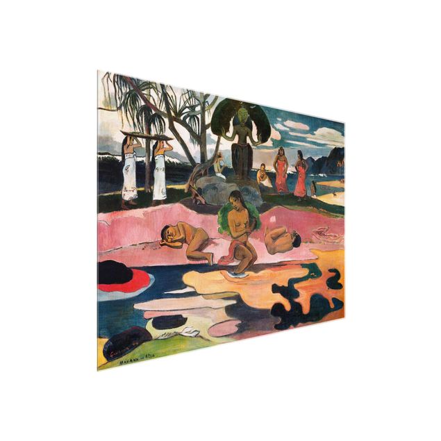 Quadri in vetro con spiaggia Paul Gauguin - Il giorno degli dei (Mahana No Atua)
