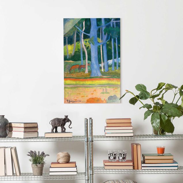 Quadri paesaggistici Paul Gauguin - Paesaggio con tronchi d'albero blu