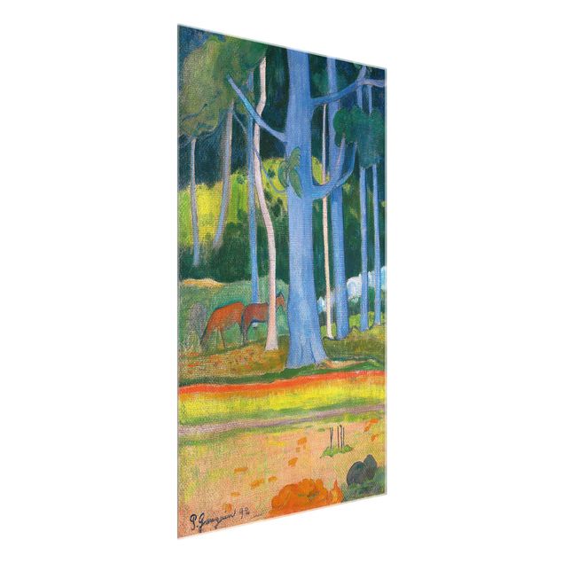Quadri con alberi Paul Gauguin - Paesaggio con tronchi d'albero blu