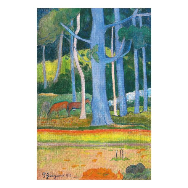 Impressionismo quadri Paul Gauguin - Paesaggio con tronchi d'albero blu