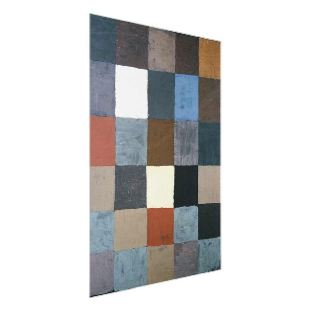 Quadri in vetro astratti Paul Klee - Carta dei colori (su grigio)