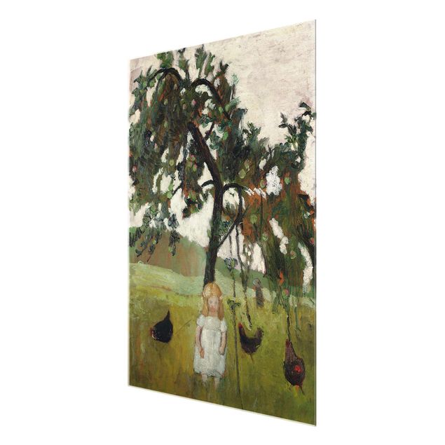 Riproduzioni quadri famosi Paula Modersohn-Becker - Elsbeth con galline sotto un albero di mele