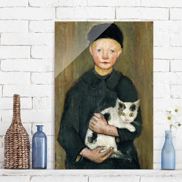 Riproduzioni quadri famosi Paula Modersohn-Becker - Ragazzo con gatto