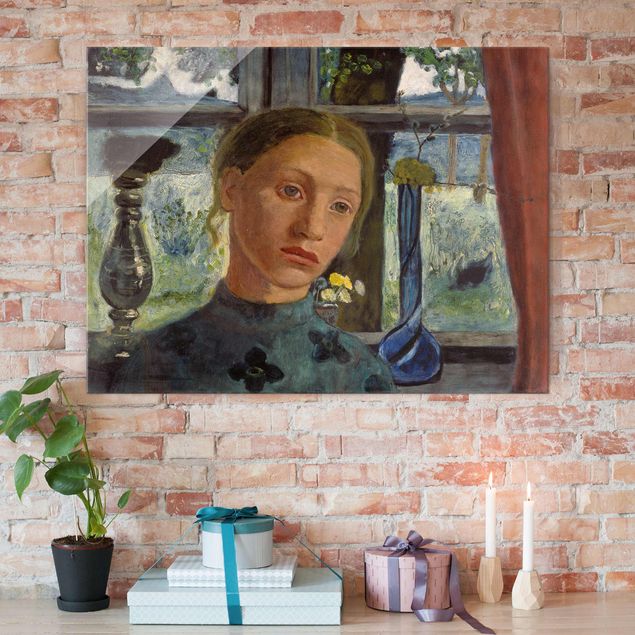 Stampe quadri famosi Paula Modersohn-Becker - Testa di ragazza davanti alla finestra