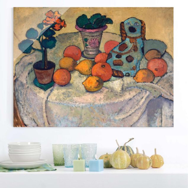 Stampe quadri famosi Paula Modersohn-Becker - Natura morta con arance e cane in gres