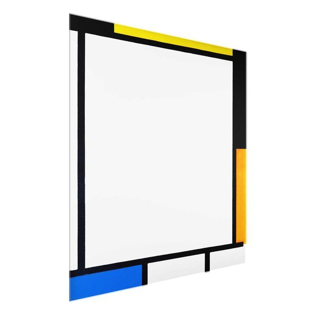 Quadri in vetro riproduzioni Piet Mondrian - Composizione III con rosso, giallo e blu