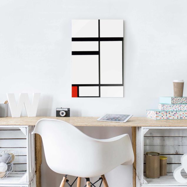 Quadri Impressionismo Piet Mondrian - Composizione con rosso, nero e bianco