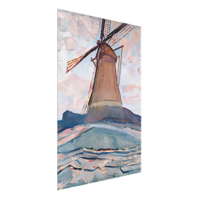 Quadri in vetro riproduzioni Piet Mondrian - Mulino a vento