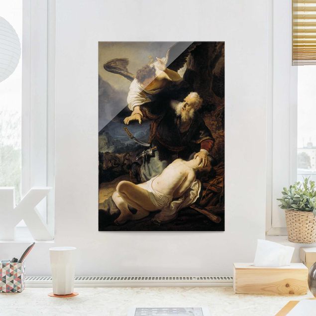 Quadro barocco Rembrandt van Rijn - L'angelo impedisce il sacrificio di Isacco
