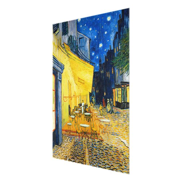Quadri in vetro con architettura e skylines Vincent van Gogh - Terrazza di un caffè di notte