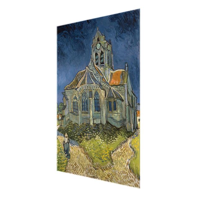 Quadri in vetro architettura e skylines Vincent van Gogh - La chiesa di Auvers
