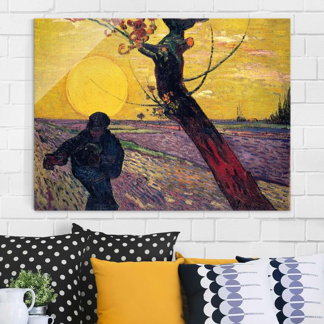 Quadri Impressionismo Vincent Van Gogh - Seminatore con sole al tramonto