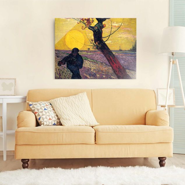 Quadri post impressionismo Vincent Van Gogh - Seminatore con sole al tramonto