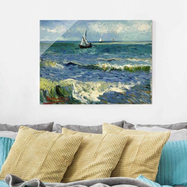 Quadro puntinismo Vincent Van Gogh - Paesaggio marino vicino a Les Saintes-Maries-De-La-Mer