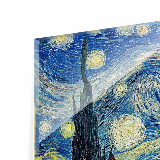 Quadri in vetro con architettura e skylines Vincent Van Gogh - La notte stellata