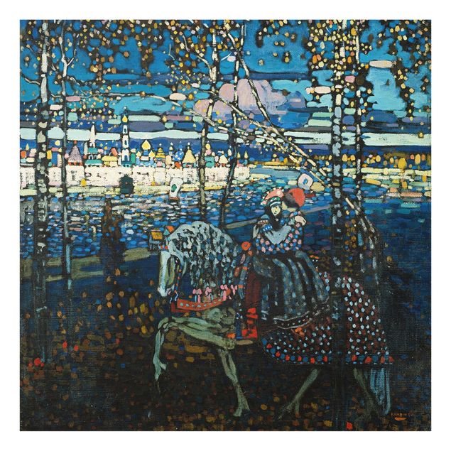 Quadri in vetro astratti Wassily Kandinsky - Paar a cavallo