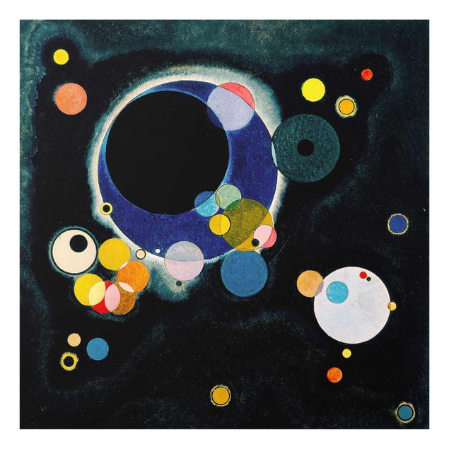 Quadri in vetro astratti Wassily Kandinsky - Schizzo di cerchi