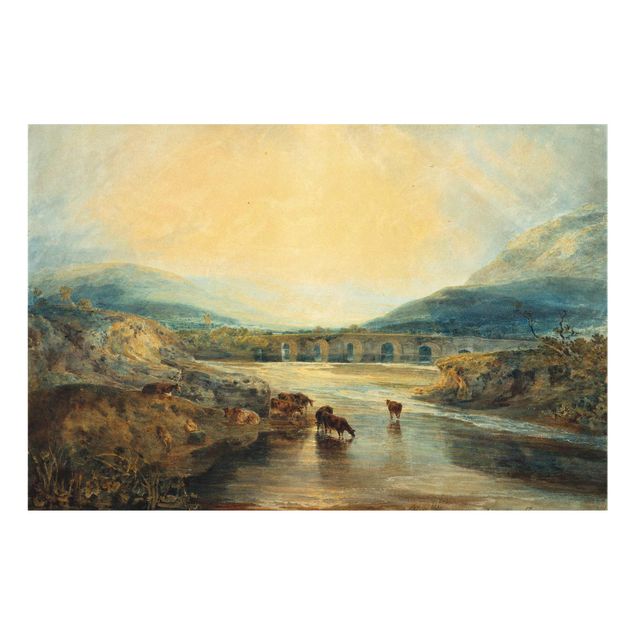 Stile di pittura William Turner - Ponte di Abergavenny, Monmouthshire: Schiarita dopo una giornata piovosa