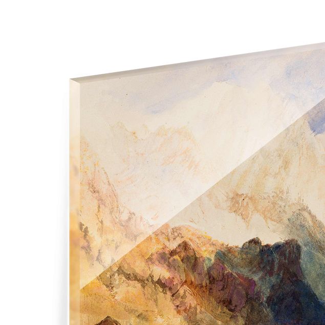 Quadri in vetro riproduzioni William Turner - Veduta lungo una valle alpina, forse la Val d'Aosta