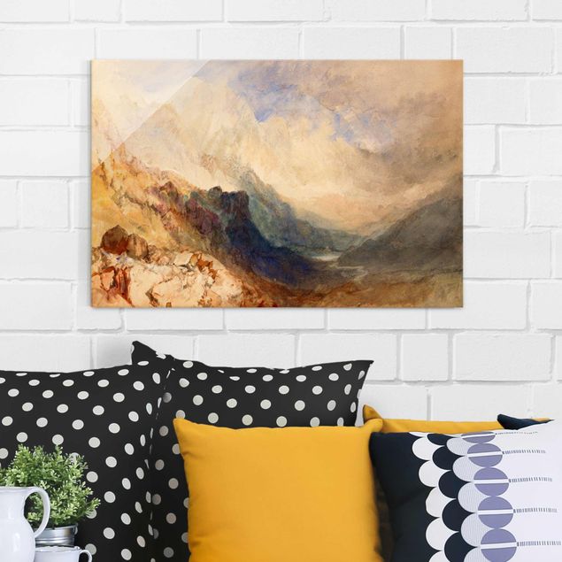 Romanticismo quadri William Turner - Veduta lungo una valle alpina, forse la Val d'Aosta