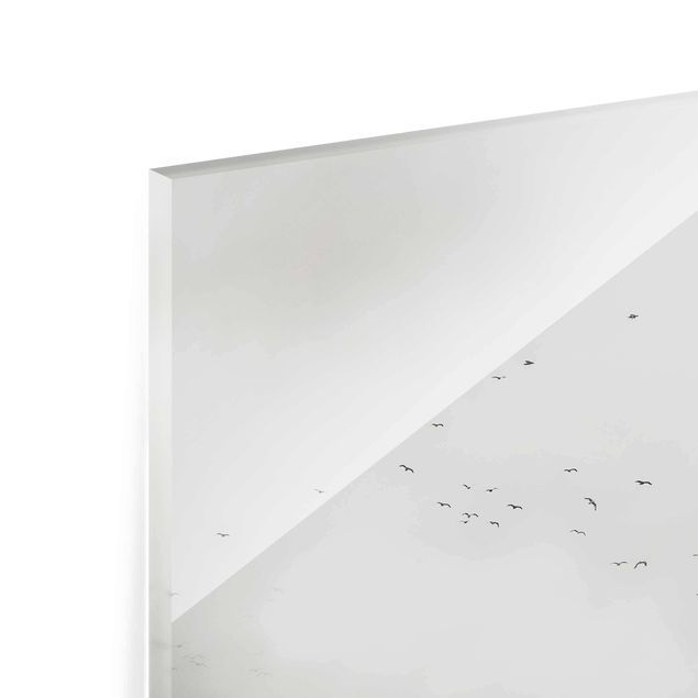 Quadri in vetro con paesaggio Faro nella nebbia