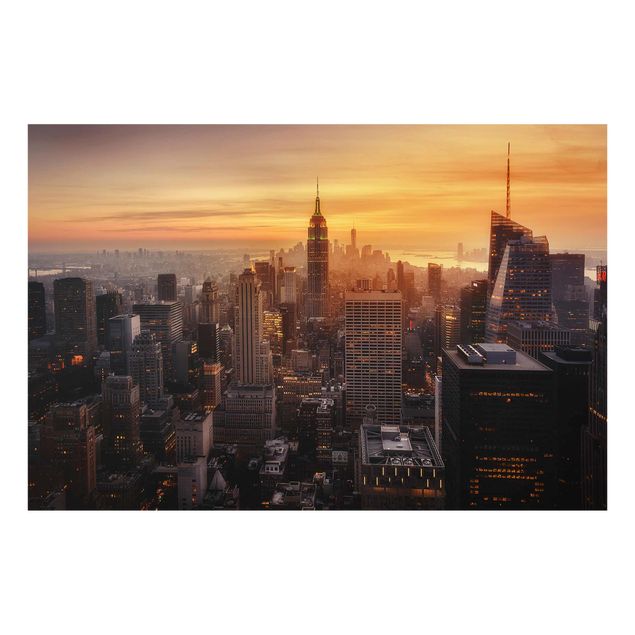 Quadri città Skyline di Manhattan di sera