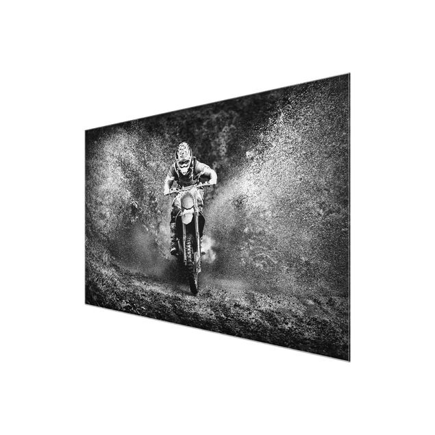Magnettafel Glas Motocross nel fango