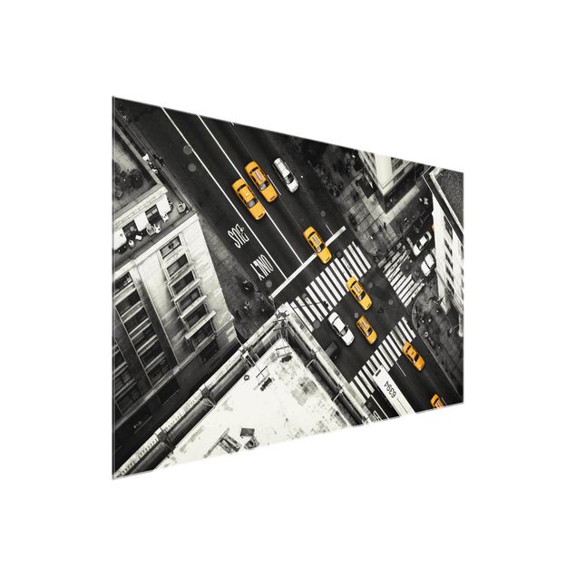 Quadri in vetro in bianco e nero Taxi di New York