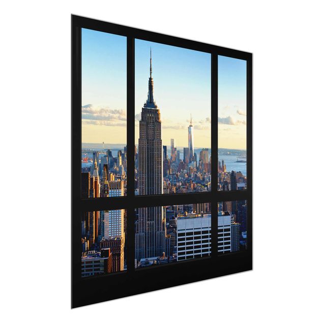 Quadri città Finestra di New York vista sull'Empire State Building