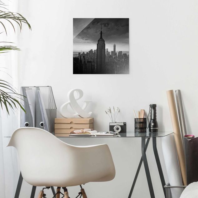 Quadri in vetro con architettura e skylines New York vista Rockefeller