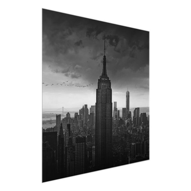 Quadri in vetro in bianco e nero New York vista Rockefeller