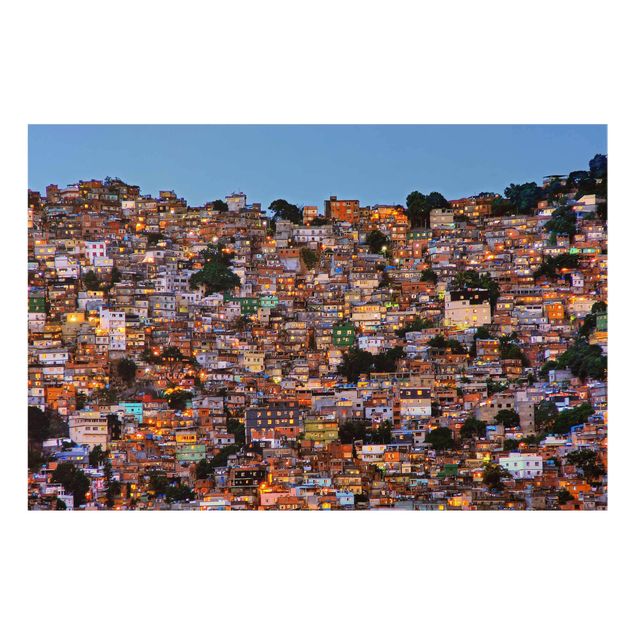 Quadro marrone Rio De Janeiro Favela tramonto