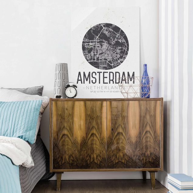 Quadri moderni   Mappa della città di Amsterdam - Retrò