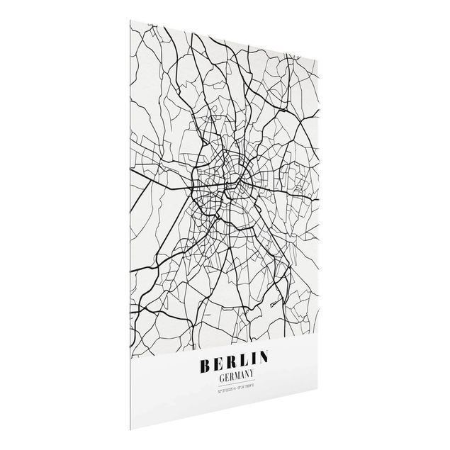 Quadri moderni bianco e nero Mappa di Berlino - Classica