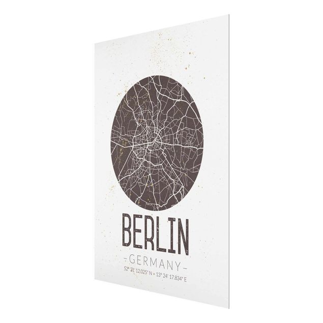 Quadri Mappa della città di Berlino - Retrò