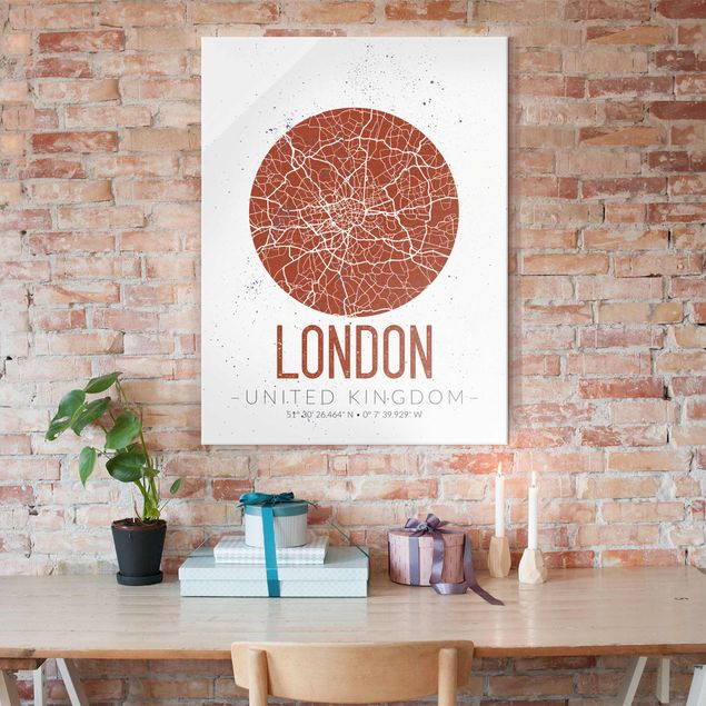 Quadri Londra Mappa della città di Londra - Retrò