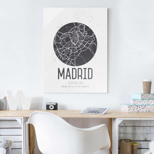 Quadri moderni   Mappa di Madrid - Retrò