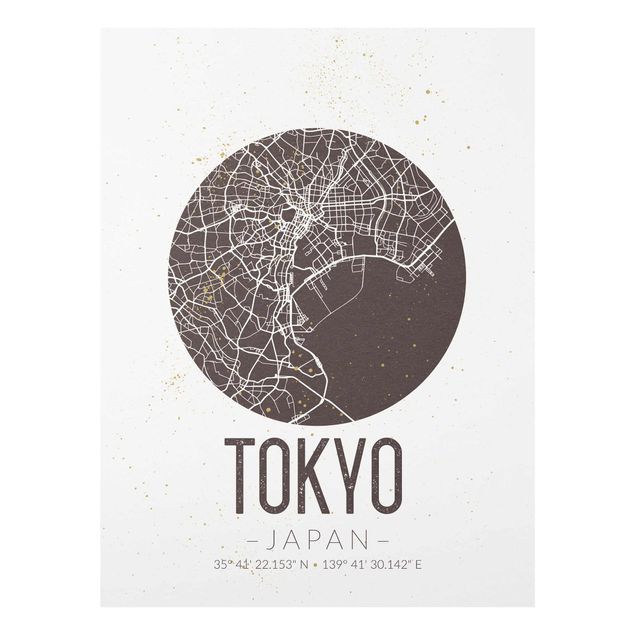Quadri marroni Mappa di Tokyo - Retrò
